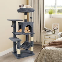 Multi-Level Cat Tower, 2-Door Condo and Padded Top Perch