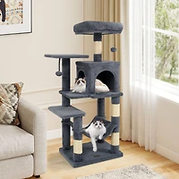Multi-Level Cat Tower, 2-Door Condo and Padded Top Perch