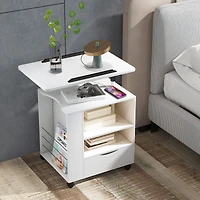 Nightstand Swivel Laptop Tray with Charging Station
