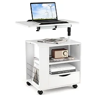 Nightstand Swivel Laptop Tray with Charging Station