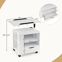 Nightstand Swivel Laptop Tray with Charging Station