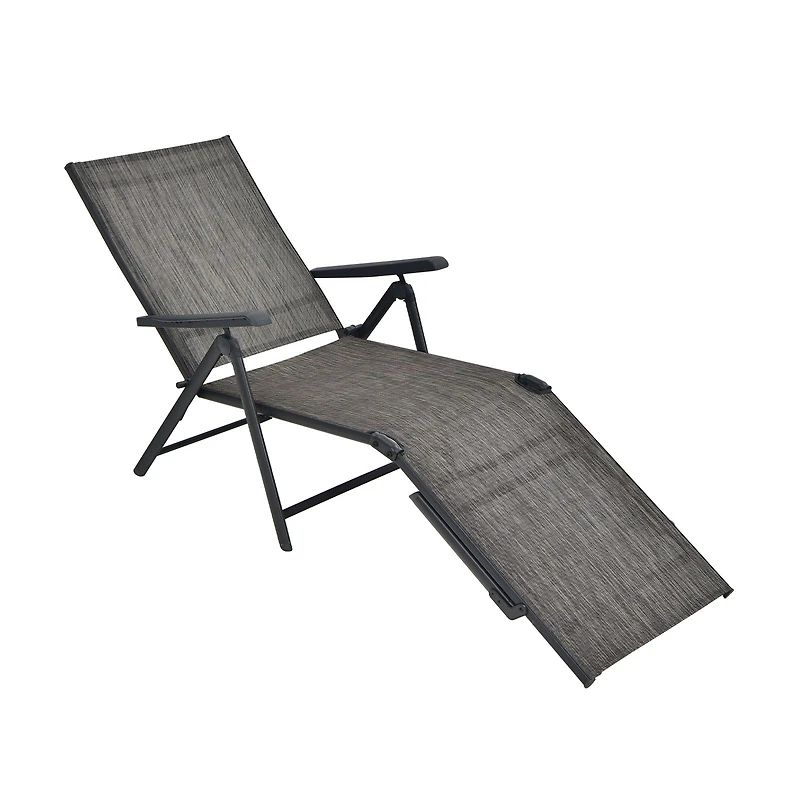 Patio Foldable Chaise Lounge Chair, Backrest and Footrest