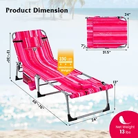 5-position Outdoor Folding Chaise Lounge Chair