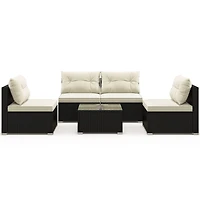 5-Piece Outdoor Patio Furniture Set, Cushions and Coffee Table
