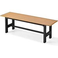 47" Outdoor Chair, Slatted Seat Plastic Coated Iron Frame
