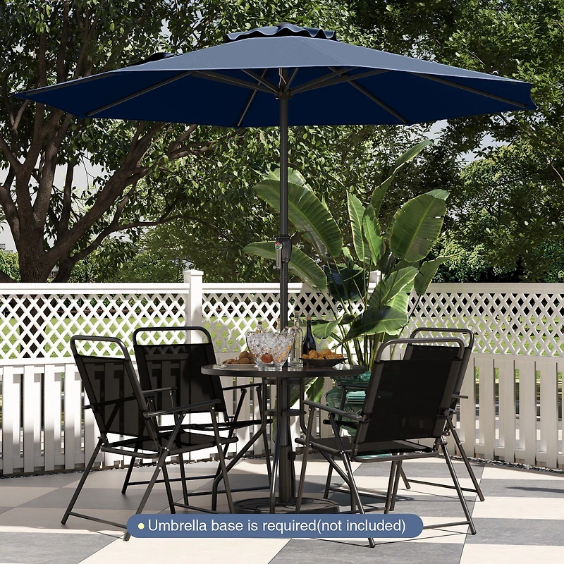 Outdoor Heavy Duty Market Umbrella, Crank Handle and 8 Sturdy Ribs