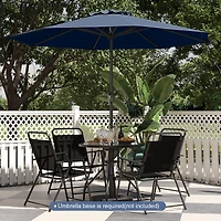 Outdoor Heavy Duty Market Umbrella, Crank Handle and 8 Sturdy Ribs