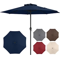 Outdoor Heavy Duty Market Umbrella, Crank Handle and 8 Sturdy Ribs