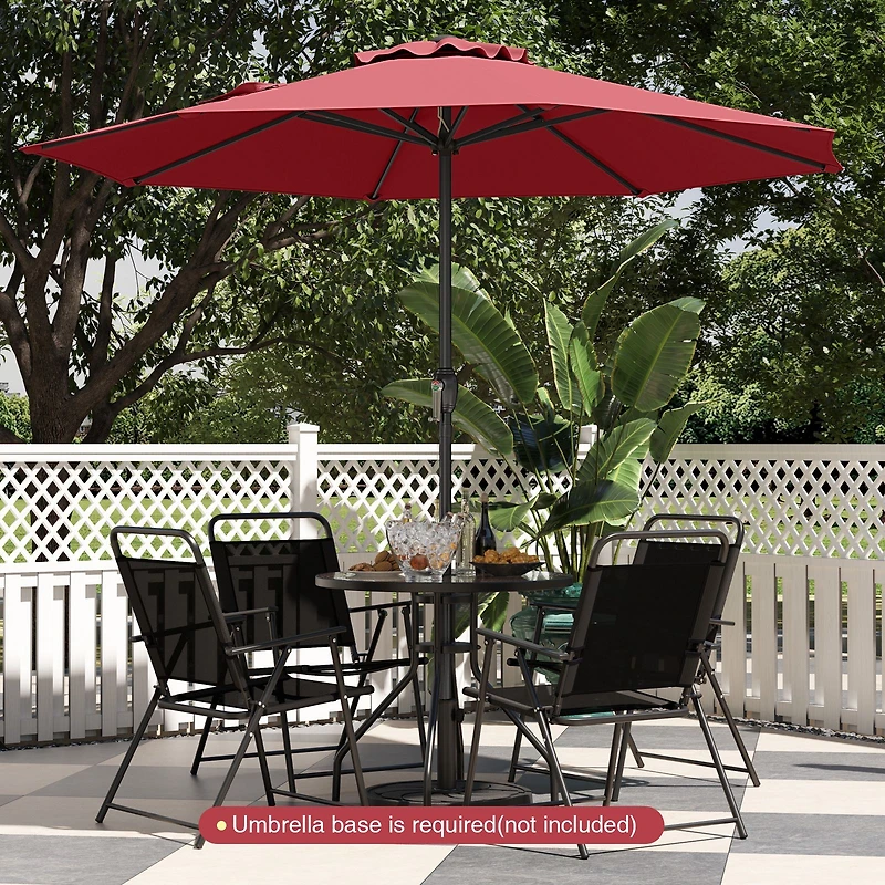 Outdoor Heavy Duty Market Umbrella, Crank Handle and 8 Sturdy Ribs