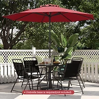 Outdoor Heavy Duty Market Umbrella, Crank Handle and 8 Sturdy Ribs