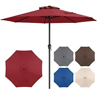 Outdoor Heavy Duty Market Umbrella, Crank Handle and 8 Sturdy Ribs