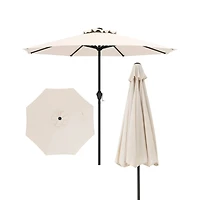 Outdoor Heavy Duty Market Umbrella, Crank Handle and 8 Sturdy Ribs