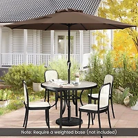 Outdoor Heavy Duty Market Umbrella, Crank Handle and 8 Sturdy Ribs