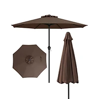 Parasol d'extérieur robuste, manivelle et 8 baleines solides
