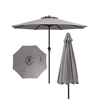 Outdoor Heavy Duty Market Umbrella, Crank Handle and 8 Sturdy Ribs