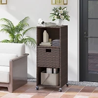 Outdoor Storage Cabinet, Drawer and 3 Shelves for Backyard