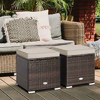 2-Piece Patio Ottoman, Removable Cushions
