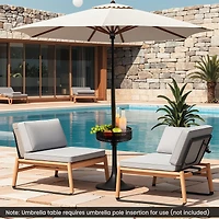 Patio Umbrella Table Tray Adjustable, Storage and Umbrella Poles - Black