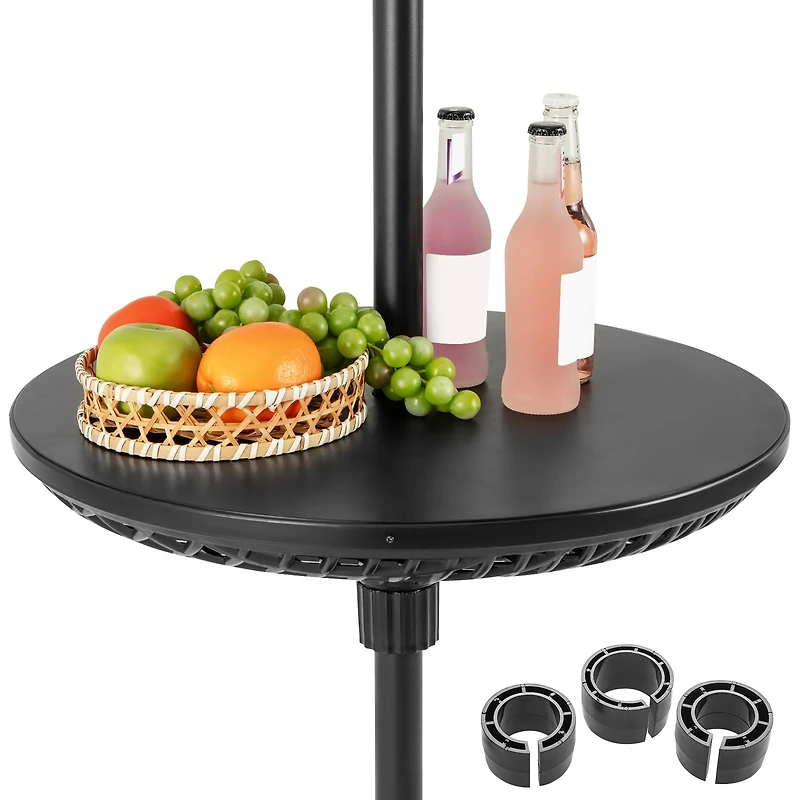 Patio Umbrella Table Tray Adjustable, Umbrella Poles - Black