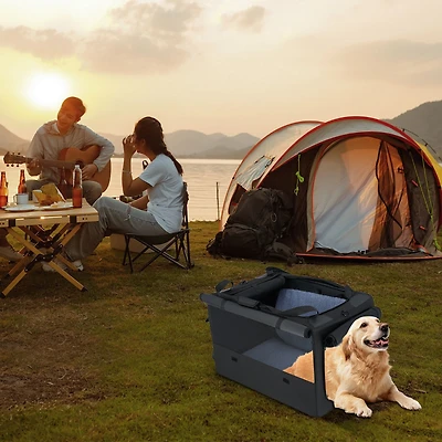 Sac de transport pour animaux pliable avec 2 ouvertures et coussin confortable