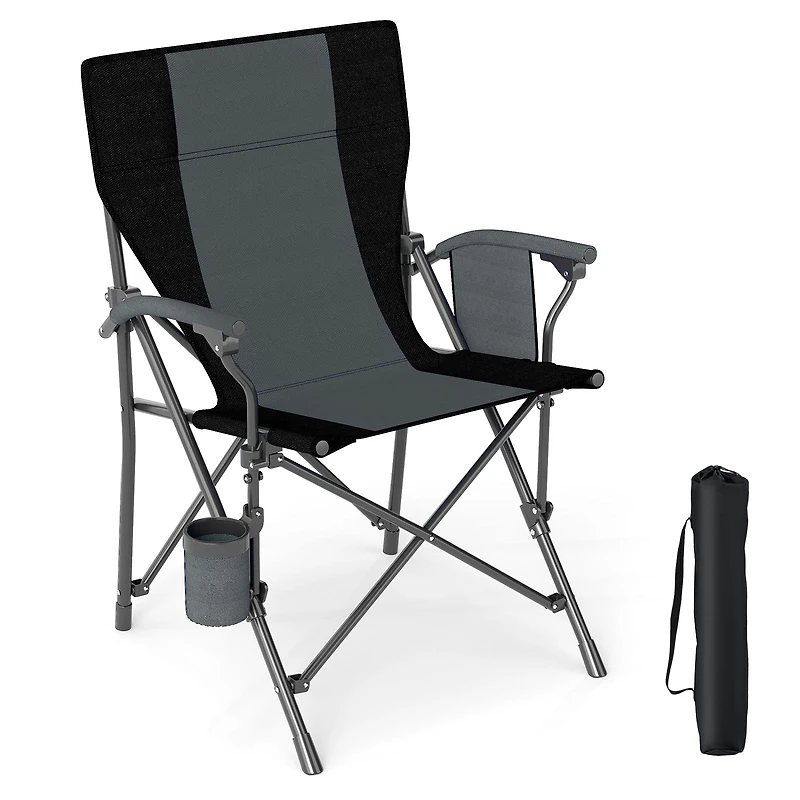Portable Folding Oxford Cloth Camping Chair, Cup Holder and Side Pocket
