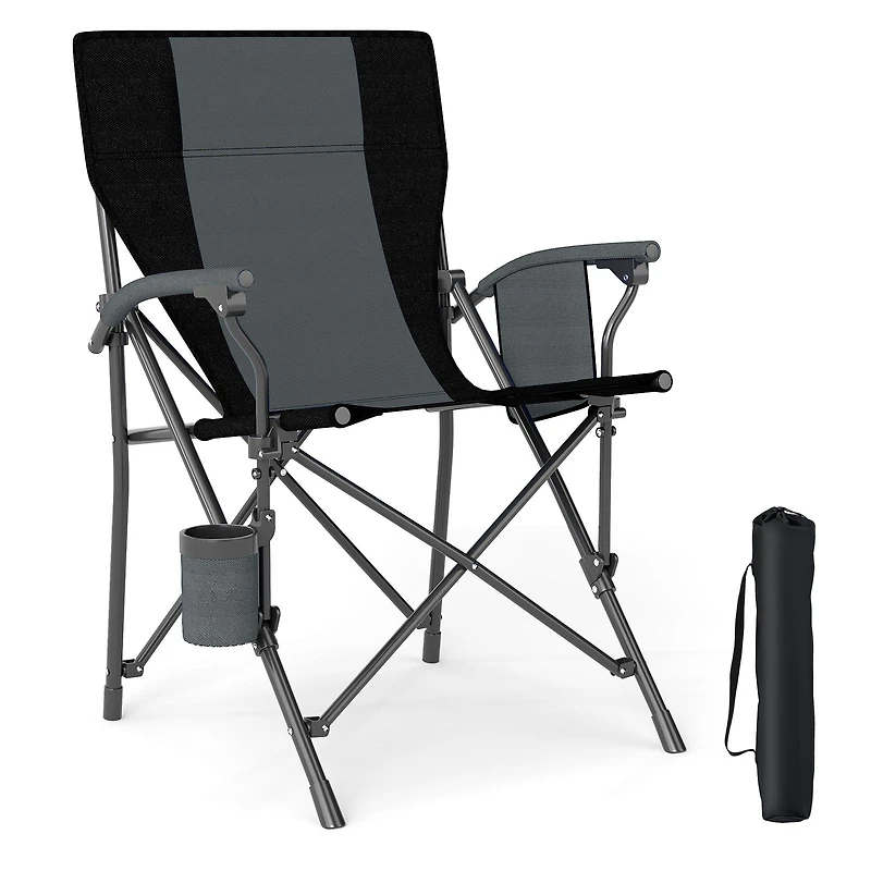 Portable Folding Oxford Cloth Camping Chair, Cup Holder and Side Pocket