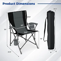 Portable Folding Oxford Cloth Camping Chair, Cup Holder and Side Pocket