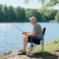Portable Folding Oxford Cloth Camping Chair, Cup Holder and Side Pocket