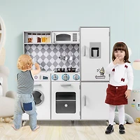 Pretend Play Kitchen for Kids Aged 3+, Real Sounds and Lights - White