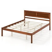 Bed Frame, Wooden Headboard and Slat Support