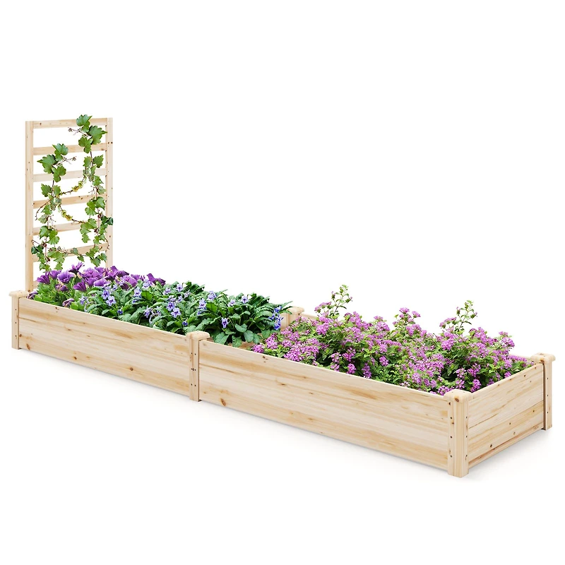 Raised Garden Bed, Planter Box and Trellis - Natural