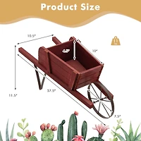 Wooden Wagon Planter, 9 Magnetic Accessories for Garden Yard