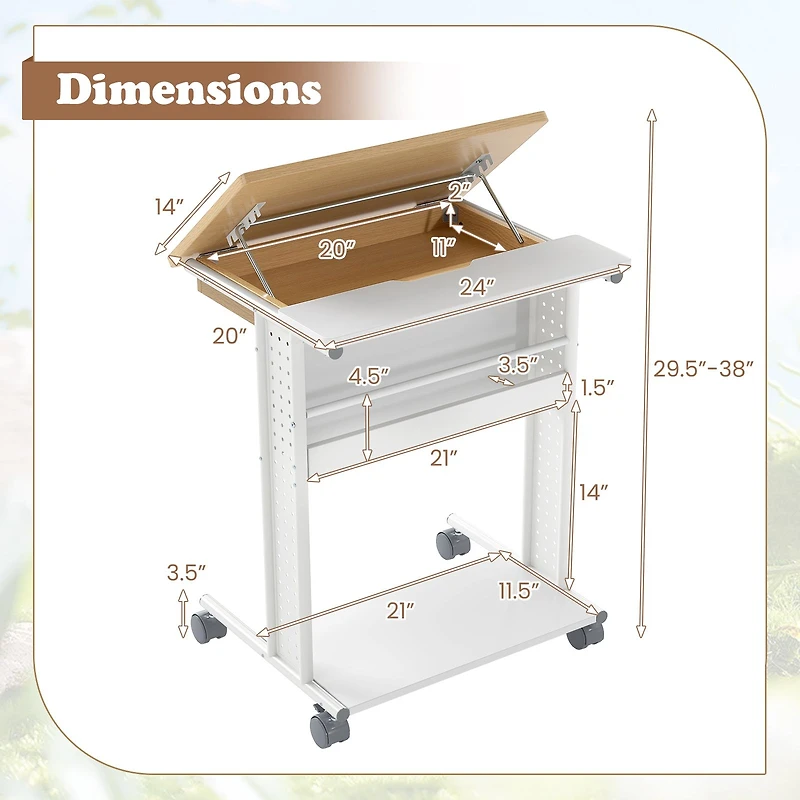 Rolling Portable Laptop Desk