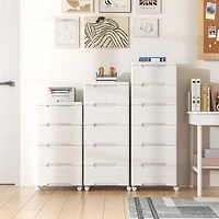 Rolling Storage Cabinet, Universal Wheels and Drawers - 7-Drawer