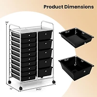 Rolling Storage Cart 15-Drawer Trolley, Chrome Plated Metal Frame