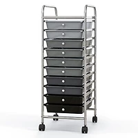 10 Drawer Rolling Storage Cart Organizer, 4 Universal Casters