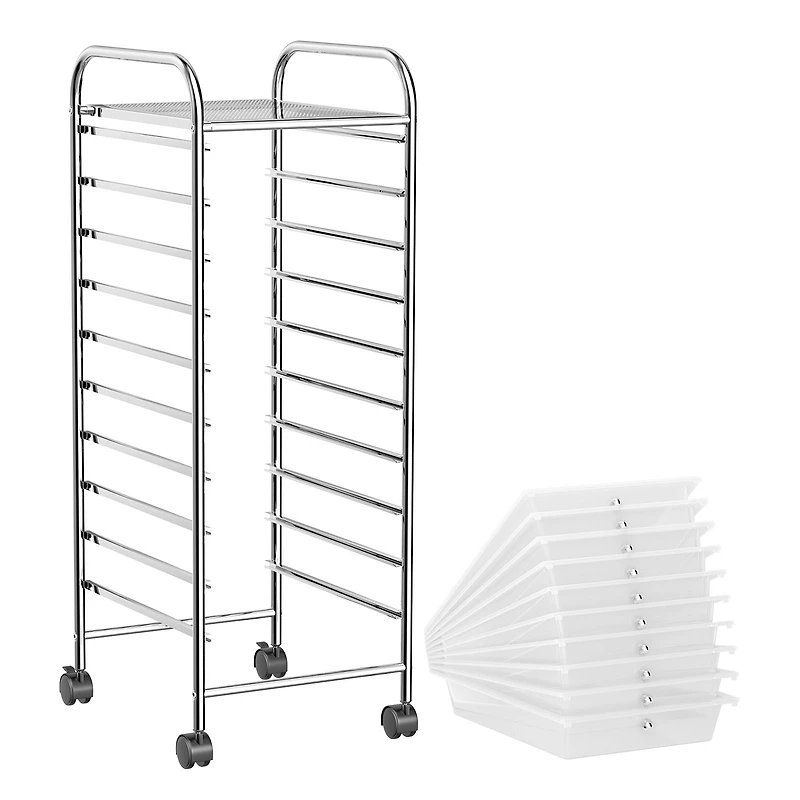 10 Drawer Rolling Storage Cart Organizer, 4 Universal Casters