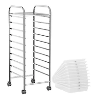 10 Drawer Rolling Storage Cart Organizer, 4 Universal Casters