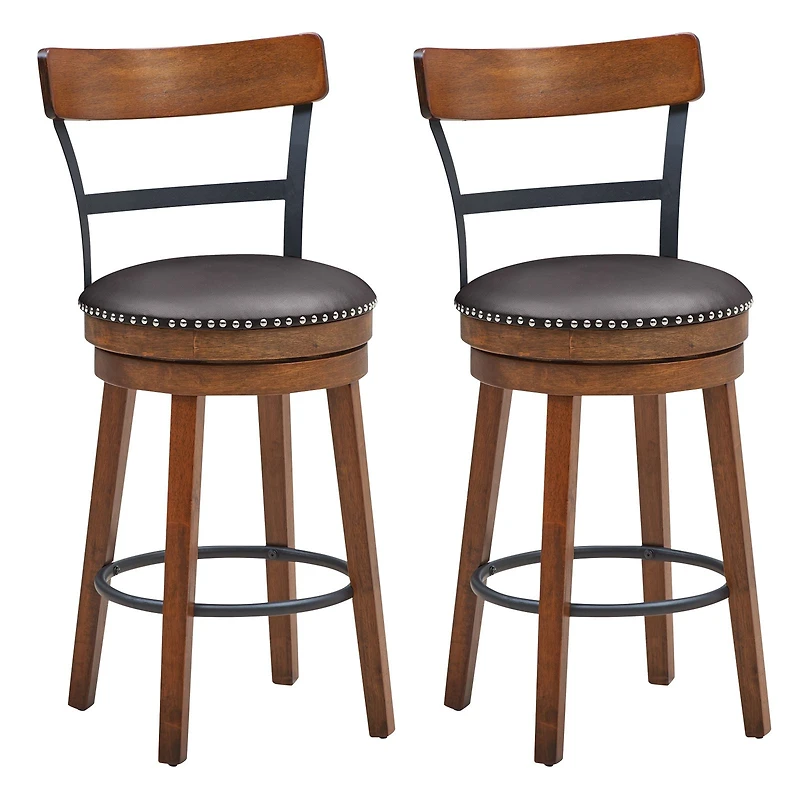 Set of 2 25.5" Swivel Counter Height Bar Stool
