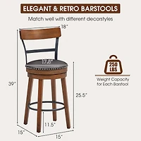 Set of 2 25.5" Swivel Counter Height Bar Stool