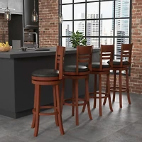 360° Bar Stools with PU Upholstered Seats, Set of 2