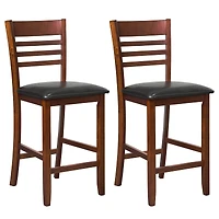 Tabourets de comptoir avec dossier et repose-pieds – Ensemble de 2