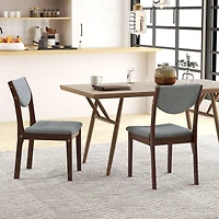 Chaises de cuisine en bois avec siège en similicuir rembourré – Ensemble de 2