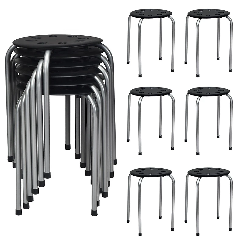 Set of 6 Portable Plastic Stack Stools