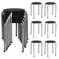 Set of 6 Portable Plastic Stack Stools