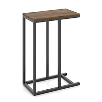 C-shaped Side Table, Heavy-duty Metal Frame