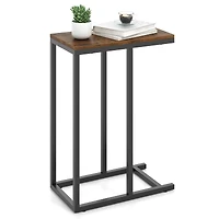 C-shaped Side Table, Heavy-duty Metal Frame