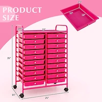 20 Drawers Rolling Storage Cart Studio Organizer