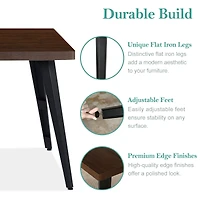 5-Piece Dining Set Including Brown Dining Table with Beige Dining Chairs by Maison Classique