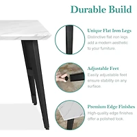 Table de salle à manger de 63 po  - Marbre blanc